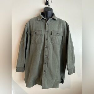 Vintage L.L. Bean Men’s XL Tall Heavyweight Cotton Shirt – Olive Green